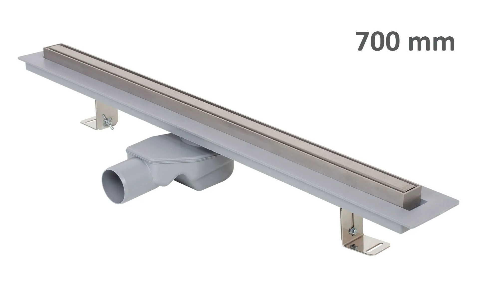 Odwodnienie liniowe podłogowe ELEGANCE, okvir ze stali nierdzewnej, ruszt STANDARD/CUSTOM 700 mm, Ø 50 mm