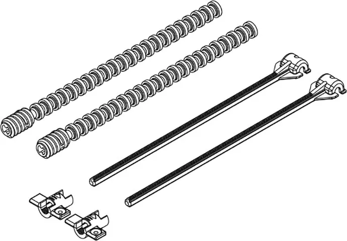ZESTAW KOŁKOW MOCUJĄCYCH I POPYCHACZY DO PRZYCISKOW SPŁUKUJĄCYCH DF