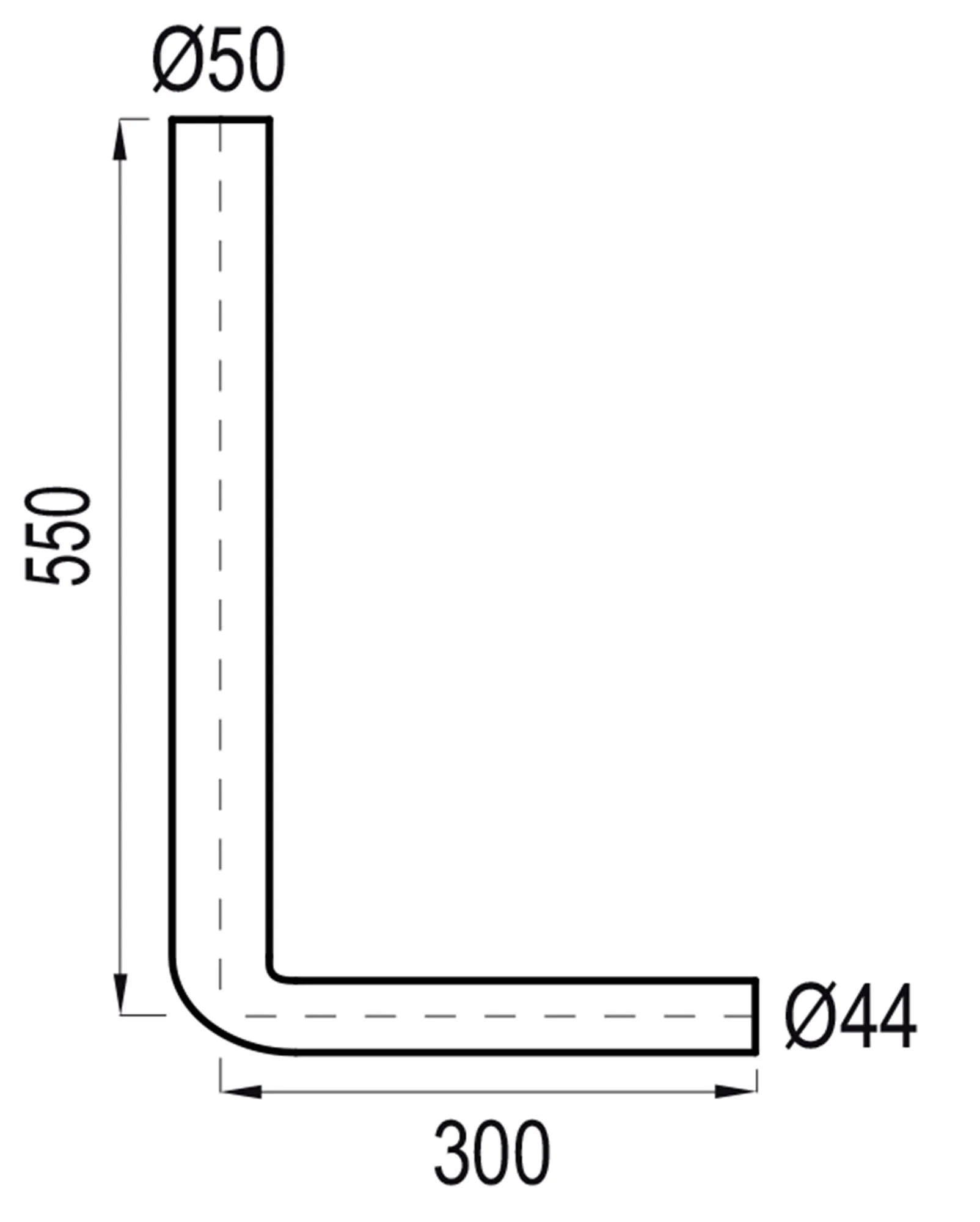 KOLANO SPUSTOWE 550 x 300 mm, biały