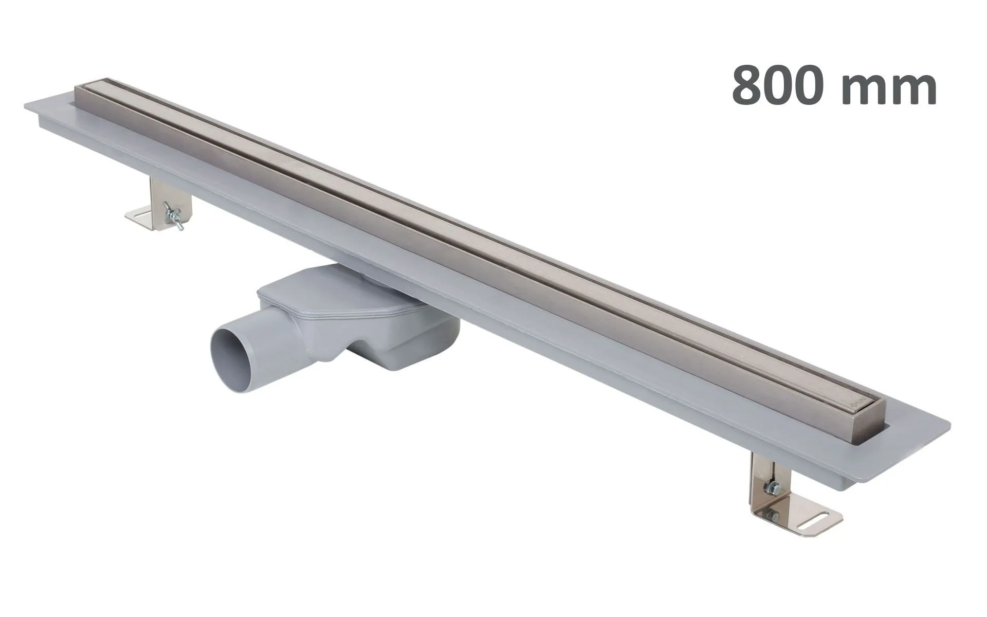 Odwodnienie liniowe podłogowe ELEGANCE, okvir ze stali nierdzewnej, ruszt STANDARD/CUSTOM 800 mm, Ø 50 mm